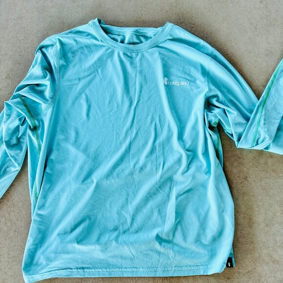 Mens 2024 Cotopaxi Fino Long-Sleeve Tech Tee Large Sea Spray Turquoise - Picture 2 of 5